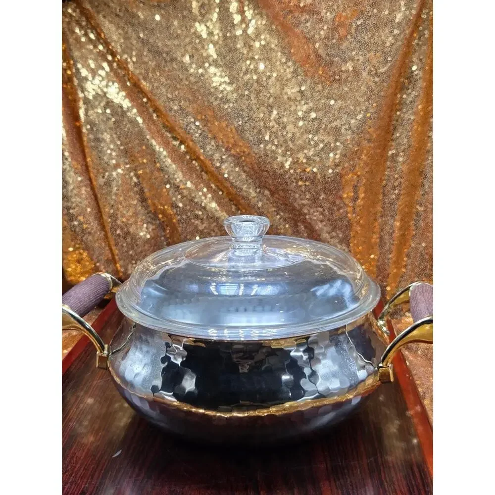 Vintage Macoto Stainless Steel Casserole Dish with Glass Lid